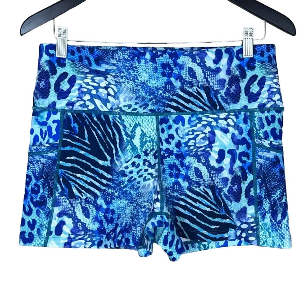 Constantly Varied Gear Wild Thing Shorts Side Pockets Blue Leopard Size Large